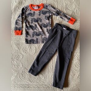 Hanna Andersson 18-24 month set Black Pants and Spider Shirt GUC Halloween